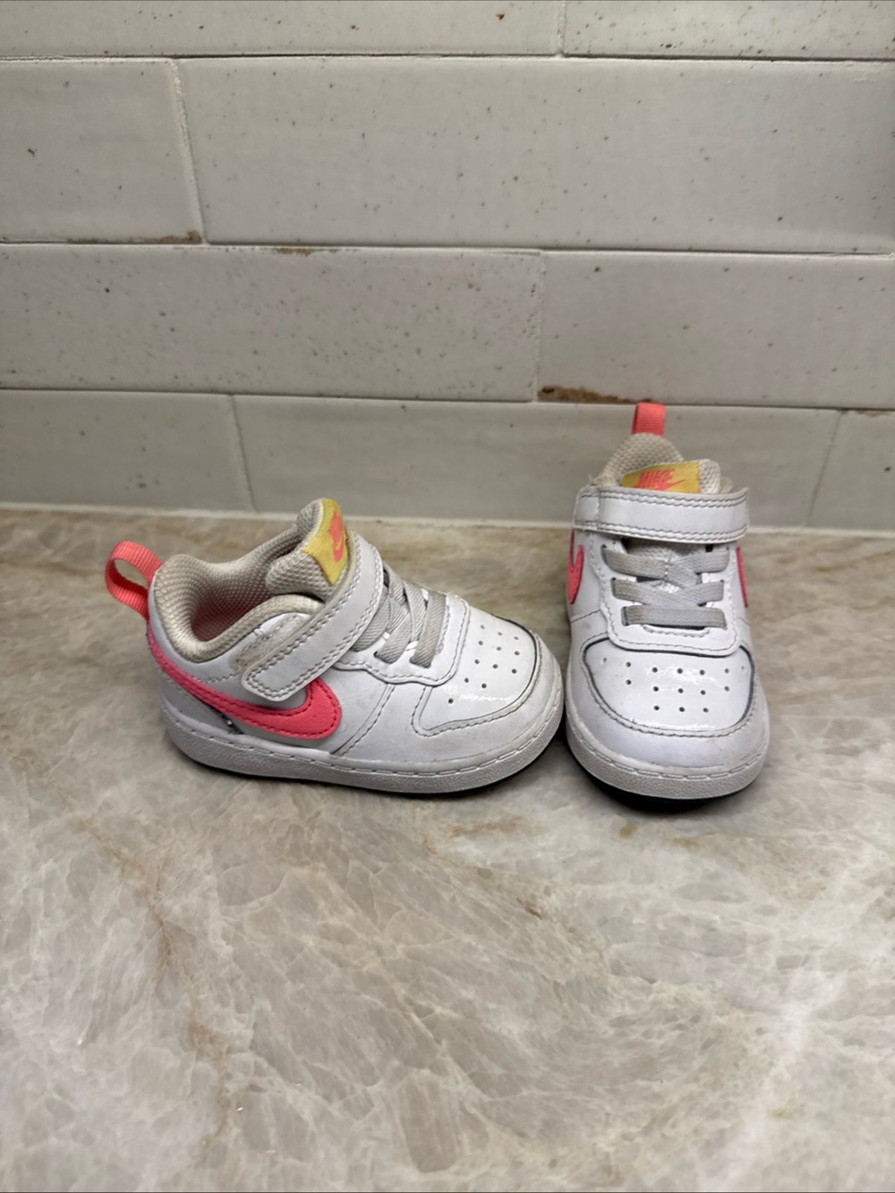 Nike Court Borough Low 2 Baby Shoes White/Pink Size 4C